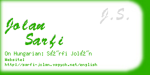 jolan sarfi business card